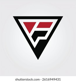 Lettering F triangle icon 2 vector design illustration