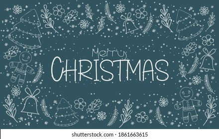 Lettering for fashionable cover designs for new year and Christmas holidays. Christmas invitation template with magic glitter movement 3d image