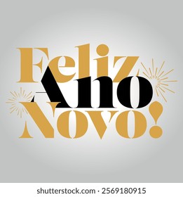 Lettering Feliz Ano Novo Happy New Year