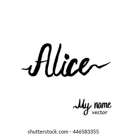 Lettering Female First Name Alice Vector Stock Vector (Royalty Free ...