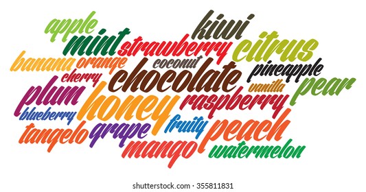 lettering flavors text illustration 