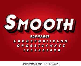 Lettering font 3d view. Modern graffiti font effect with highlight and shadow. vector illustration