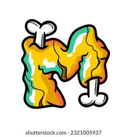 Lettering font design with zombie style