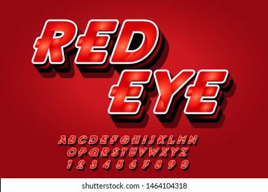 Lettering font effects in 3d. alphabet letters  and number  for Title, Header, Lettering, Logo and other project. vector illustration