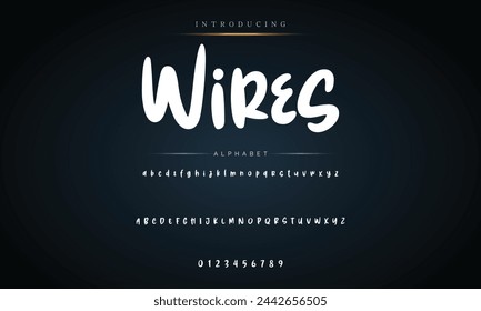 Lettering font isolated on background. Texture alphabet in street art and graffiti style. Grunge and dirty effect.  Vector brush letters.