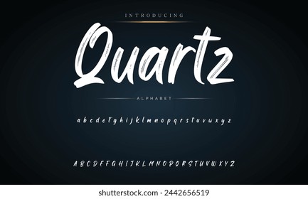 Letra de fuente aislada en el fondo. Alfabeto texturizado en estilo street art y graffiti. Grunge y efecto sucio.  Letras de pincel vectorial.