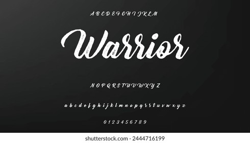 Letra de fuente aislada en el fondo. Alfabeto texturizado en estilo street art y graffiti. Grunge y efecto sucio.  Letras de pincel de Vector.