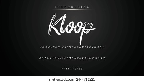 Lettering font isolated on background. Texture alphabet in street art and graffiti style. Grunge and dirty effect.  Vector brush letters.