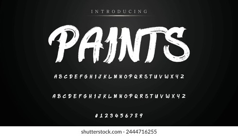 Letra de fuente aislada en el fondo. Alfabeto texturizado en estilo street art y graffiti. Grunge y efecto sucio.  Letras de pincel de Vector.
