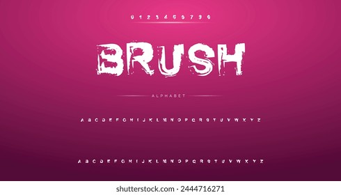 Schriftart für Buchstaben isoliert auf Hintergrund. Textur Alphabet in Street Art und Graffiti Stil. Grunge und schmutzige Wirkung.  Vektorgrafik Pinselbuchstaben.