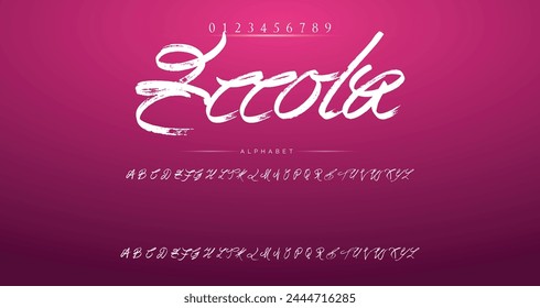 Lettering font isolated on background. Texture alphabet in street art and graffiti style. Grunge and dirty effect.  Vector brush letters.