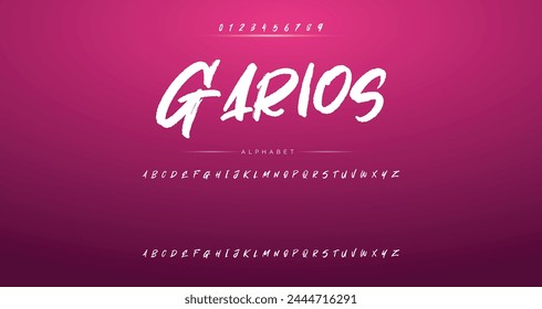 Letra de fuente aislada en el fondo. Alfabeto texturizado en estilo street art y graffiti. Grunge y efecto sucio.  Letras de pincel de Vector.