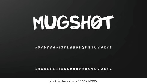 Letra de fuente aislada en el fondo. Alfabeto texturizado en estilo street art y graffiti. Grunge y efecto sucio.  Letras de pincel de Vector.