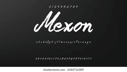Lettering font isolated on background. Texture alphabet in street art and graffiti style. Grunge and dirty effect.  Vector brush letters.