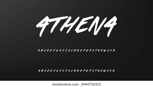 Schriftart für Buchstaben isoliert auf Hintergrund. Textur Alphabet in Street Art und Graffiti Stil. Grunge und schmutzige Wirkung.  Vektorgrafik Pinselbuchstaben.
