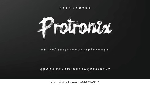 Lettering font isolated on background. Texture alphabet in street art and graffiti style. Grunge and dirty effect.  Vector brush letters.