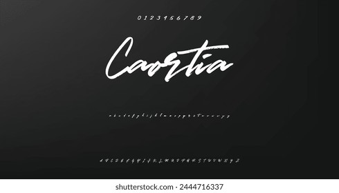 Lettering font isolated on background. Texture alphabet in street art and graffiti style. Grunge and dirty effect.  Vector brush letters.
