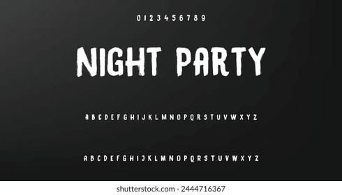 Lettering font isolated on background. Texture alphabet in street art and graffiti style. Grunge and dirty effect.  Vector brush letters.