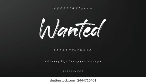 Lettering font isolated on background. Texture alphabet in street art and graffiti style. Grunge and dirty effect.  Vector brush letters.