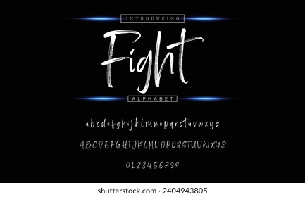 Lettering font isolated on black background. Texture alphabet in street art and graffiti style. Grunge and dirty effect.  Vector brush letters.