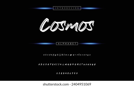 Lettering font isolated on black background. Texture alphabet in street art and graffiti style. Grunge and dirty effect.  Vector brush letters.