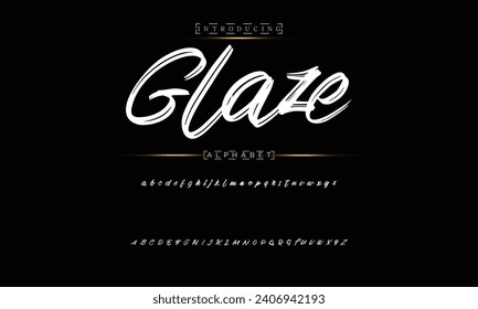 Lettering font isolated on black background. Texture alphabet in street art and graffiti style. Grunge and dirty effect.  Vector brush letters.