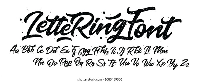 Lettering font isolated on white background. Texture alphabet. Vector logo letters. 
