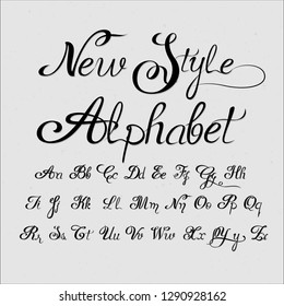 Lettering font isolated on white background. Texture alphabet. Vector logo letters.
