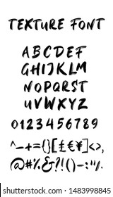 Lettering font isolated on white background. Hand drawn calligraphic vector alphabet. Modern hand lettering font. Modern calligraphy font. Vector logo letters. texture letters
