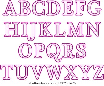 Lettering Font Isolated On White Background Stock Vector (Royalty Free ...