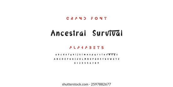 Lettering font isolated on white background. Texture alphabet in street art and graffiti style. Grunge and dirty effect.  Vector brush letters.