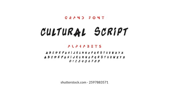 Lettering font isolated on white background. Texture alphabet in street art and graffiti style. Grunge and dirty effect.  Vector brush letters.