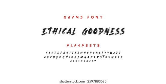 Lettering font isolated on white background. Texture alphabet in street art and graffiti style. Grunge and dirty effect.  Vector brush letters.