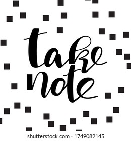 Cartel del tipo de letra, para la ilustración vectorial del diseño de la tarjeta o de la camiseta dibujada a mano, tome nota, de vuelta a la escuela elementos de diseño de tipografía, icono de impresión y cita del logotipo con letras. 