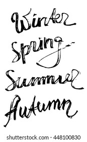 Lettering with four seasons - ink marker