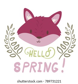 Lettering with fox portrait