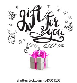 lettering, a gift for you. vector