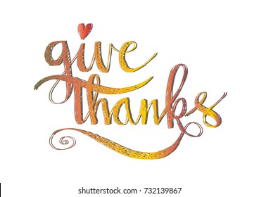 Lettering give thanks.