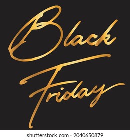 Lettering in a golden gradient on a black background Black Friday