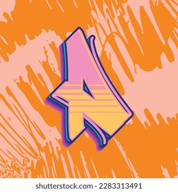 Lettering Graffiti Alphabet Font A for any design purpose, useful in graphic design, logo, display, branding, and business identity.