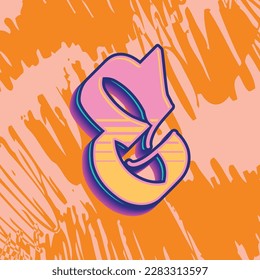 Lettering Graffiti Alphabet Font E for any design purpose, useful in graphic design, logo, display, branding, and business identity.