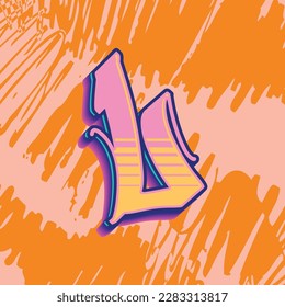 Lettering Graffiti Alphabet Font L for any design purpose, useful in graphic design, logo, display, branding, and business identity.