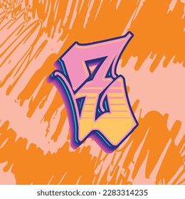 Lettering Graffiti Alphabet Font Z for any design purpose, useful in graphic design, logo, display, branding, and business identity.