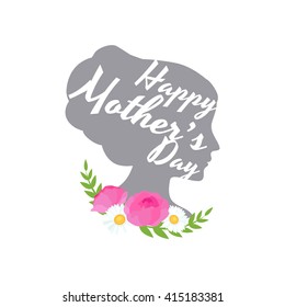 lettering greeting card celebration happy mothers day vector illustration. love mom background design, holiday typography decoration. Womans poster with flowers for parents with text