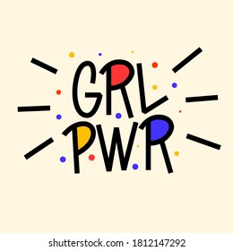 Lettering "Grl pwr" (Slending writing)