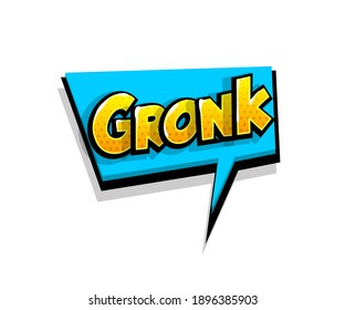 Lettering gronk, grr. Comic text logo sound effects. Vector bubble icon speech phrase, cartoon font label, sounds illustration. Comics book funny text.