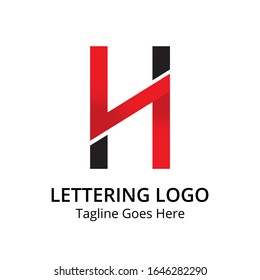 Lettering H Logo Design Vector
