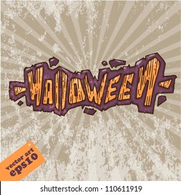 lettering Halloween. Halloween illustration