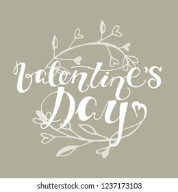Lettering hand drawn banner - love you, Valentine's Day, Heart