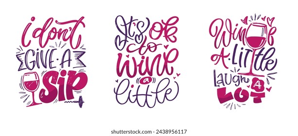 Postal dibujada a mano sobre el vino. Amante del vino. Mamá cultura del vino. Diseño de camiseta. Diseño de camiseta, impresión de la taza, impresión del arte. 100% archivo vectorial